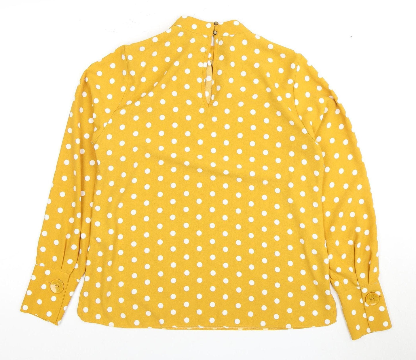 Dorothy Perkins Women's Yellow Polka Dot Blouse, Size 10