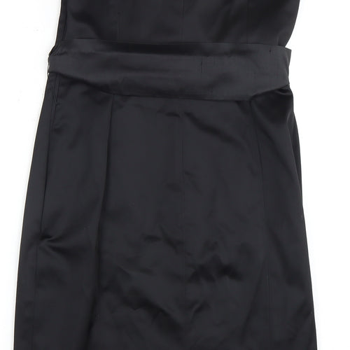 Coast Women's Black Sheath Dress with Bow Belt - Size 10