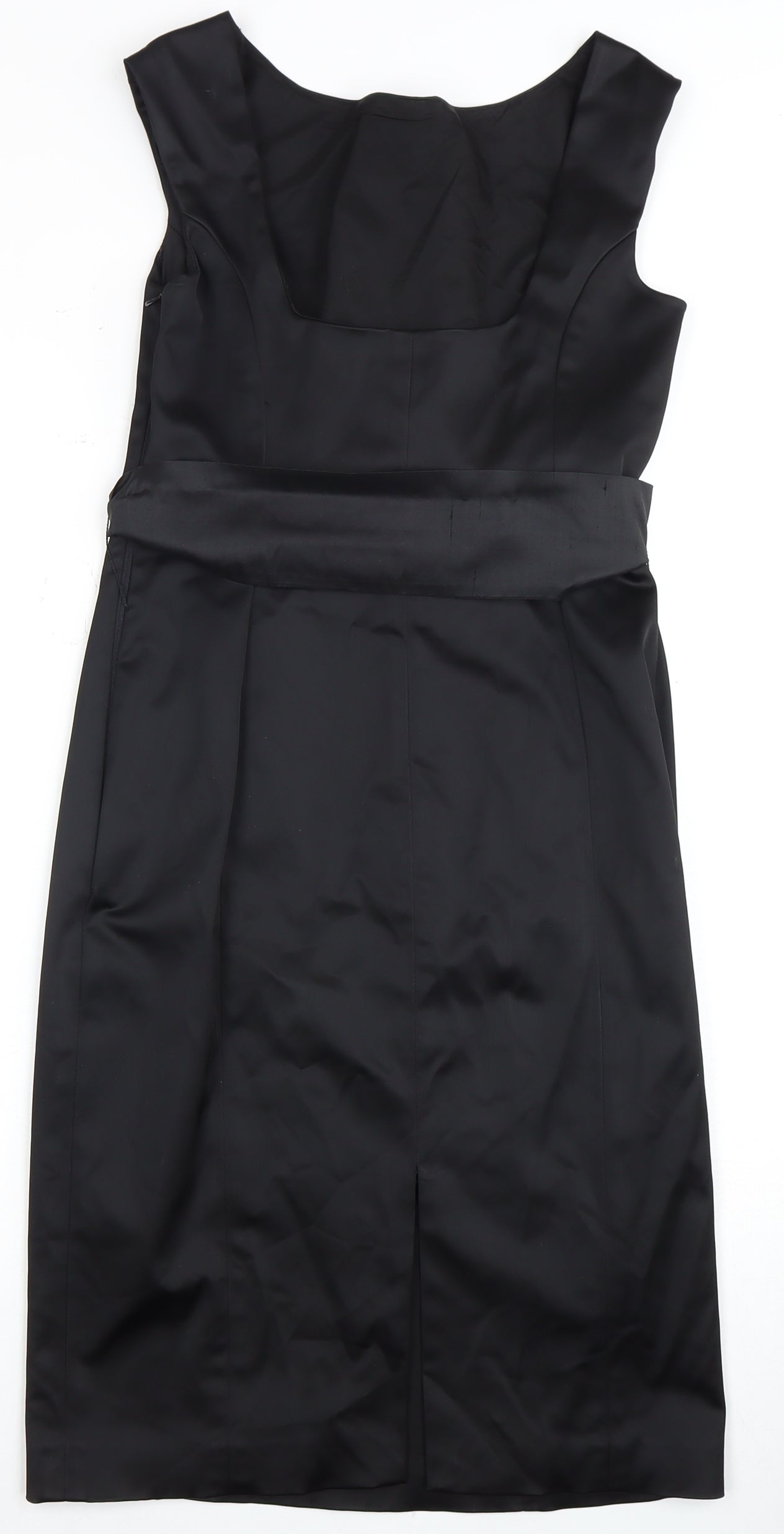 Coast Women's Black Sheath Dress with Bow Belt - Size 10