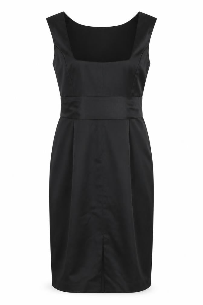 Coast Women's Black Sheath Dress with Bow Belt - Size 10