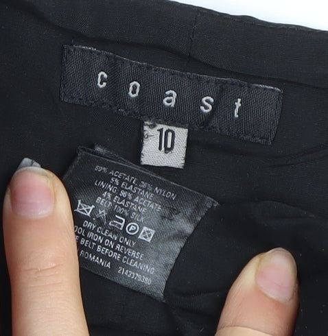 Coast Women's Black Sheath Dress with Bow Belt - Size 10