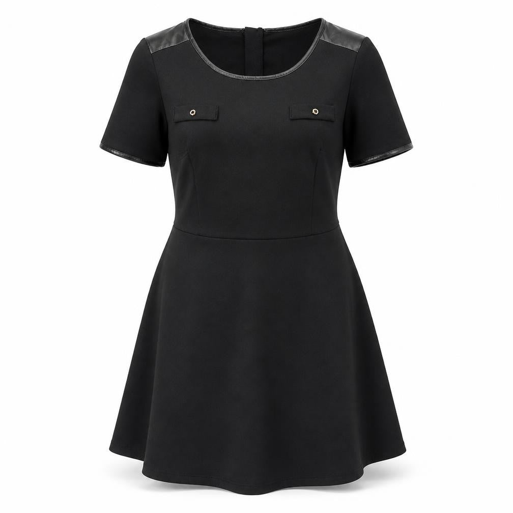 Front view of Yumi Women's Black A-Line Dress, size 12