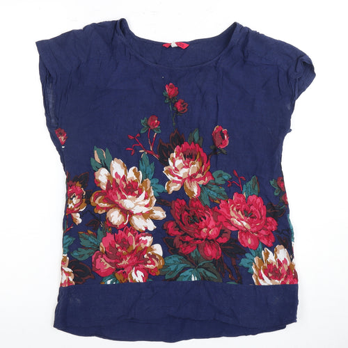 Joules Womens Multicoloured Floral Cap Sleeve Top XS