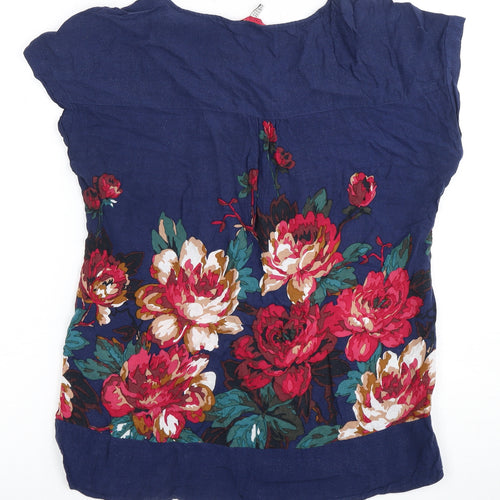 Joules Womens Multicoloured Floral Cap Sleeve Top XS