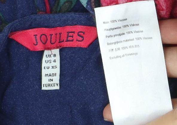 Joules Womens Multicoloured Floral Cap Sleeve Top XS