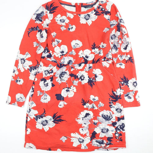Joules Women's Red Floral Fit & Flare Dress Size 12