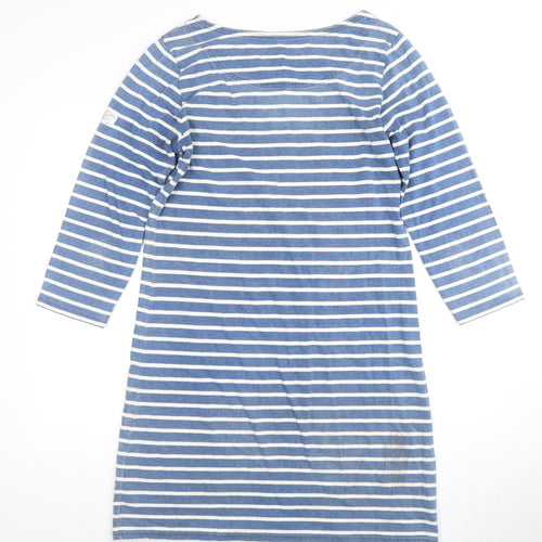 Joules Women's Blue Striped Dress, Size 12, Boat Neck