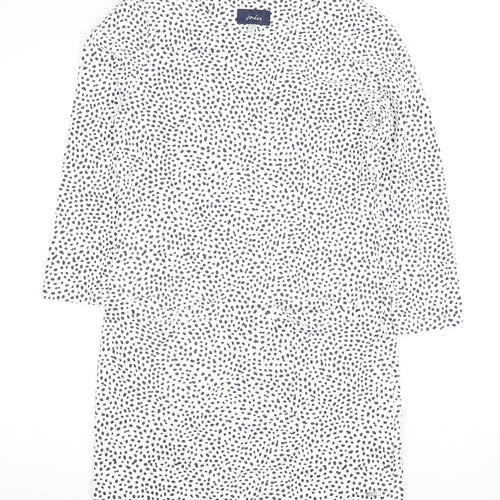 Joules Women's White Animal Print Cotton Dress Size 8
