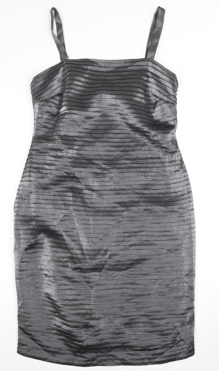 R&M Richards Women’s Grey Sheath Dress, Size 8, Formal