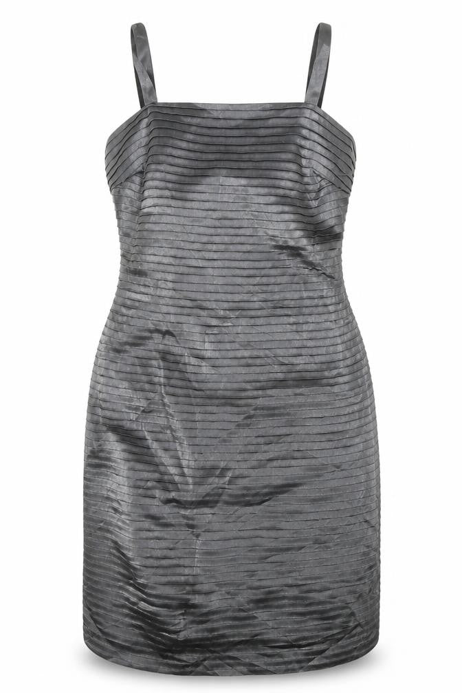 Front view of R&M Richards Women’s Grey Sheath Dress, size UK 8, Formal