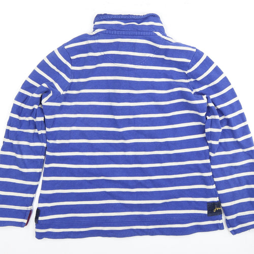 Joules Women's Blue Striped Henley Sweatshirt Size 12