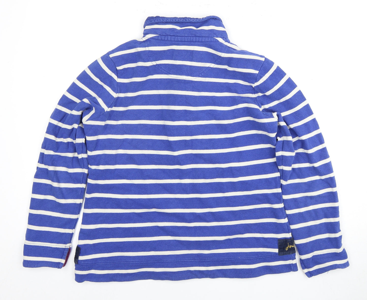 Joules Women's Blue Striped Henley Sweatshirt Size 12
