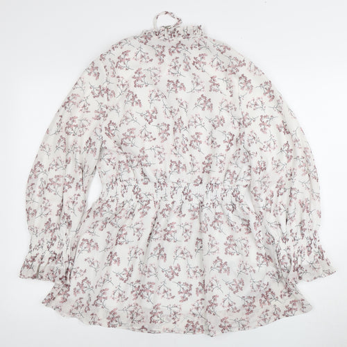 Aranjor Women's Floral High Neck Tunic Blouse - Size 10