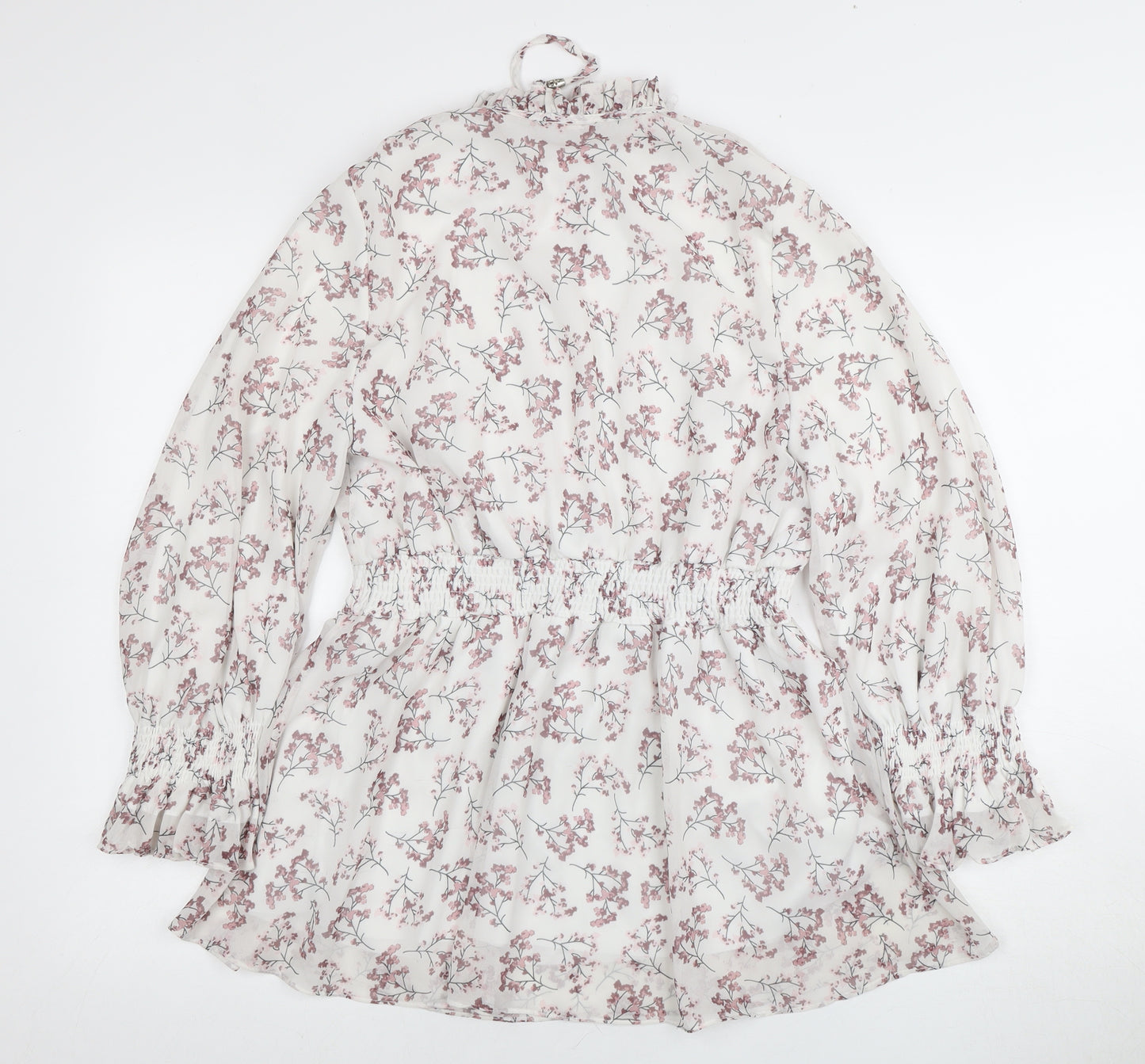 Aranjor Women's Floral High Neck Tunic Blouse - Size 10