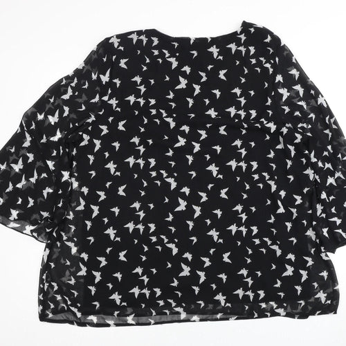 Annabelle Women's Black Butterfly Blouse Size 18
