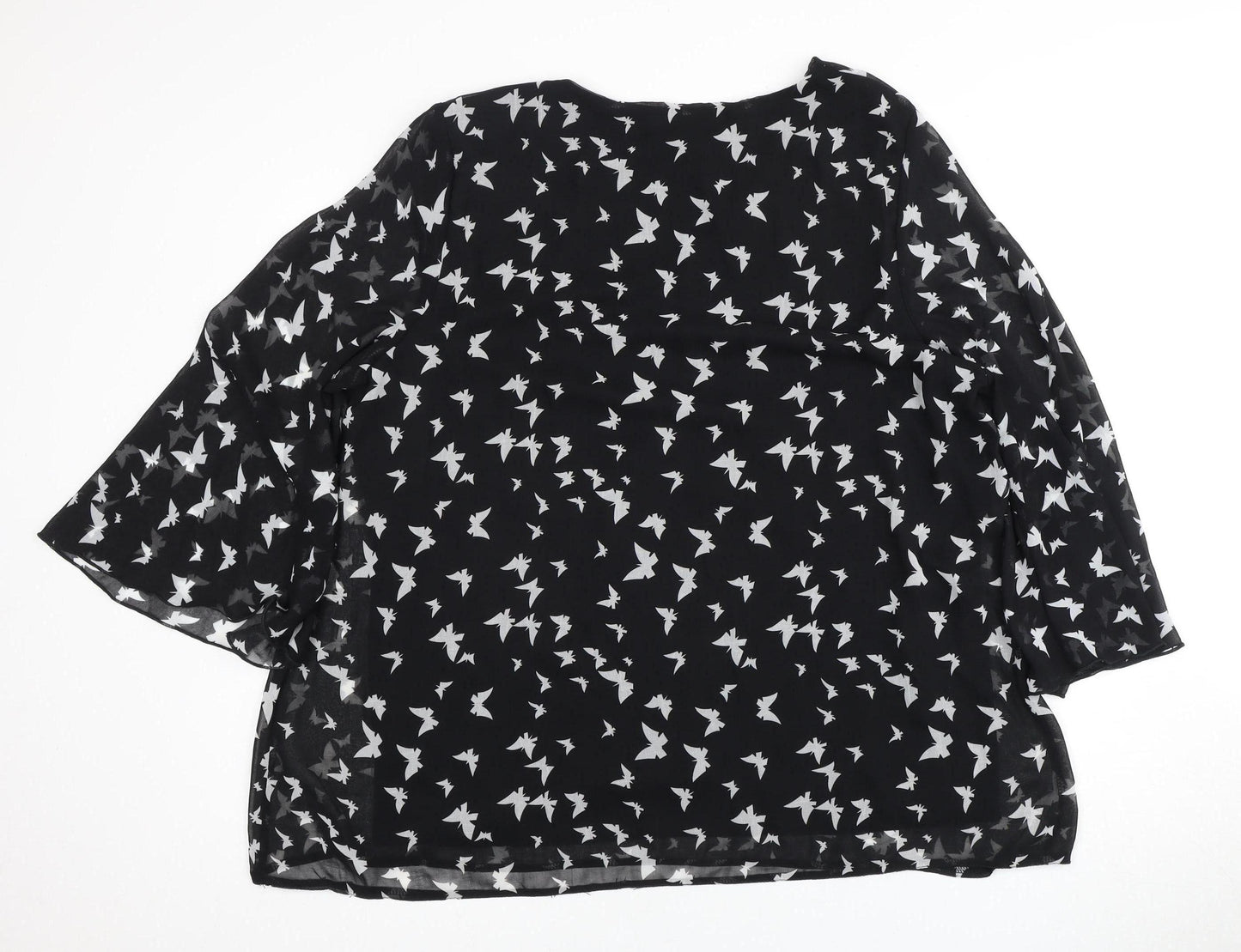 Annabelle Women's Black Butterfly Blouse Size 18