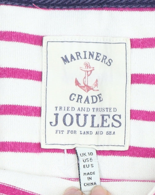 Joules Women's Multicoloured Striped T-Shirt Size 10