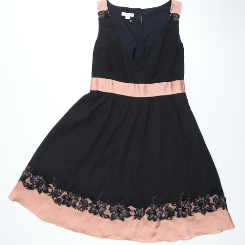 Monsoon Women's Black & Pink A-Line Dress Size 12