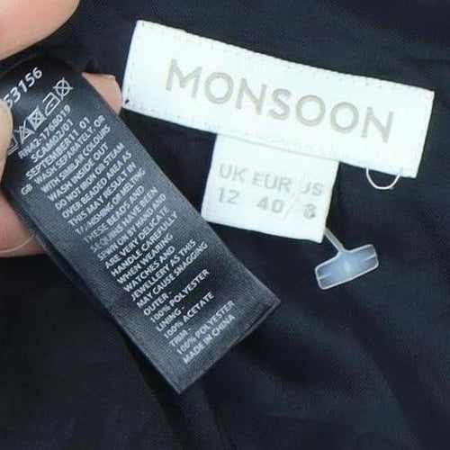 Monsoon Women's Black & Pink A-Line Dress Size 12