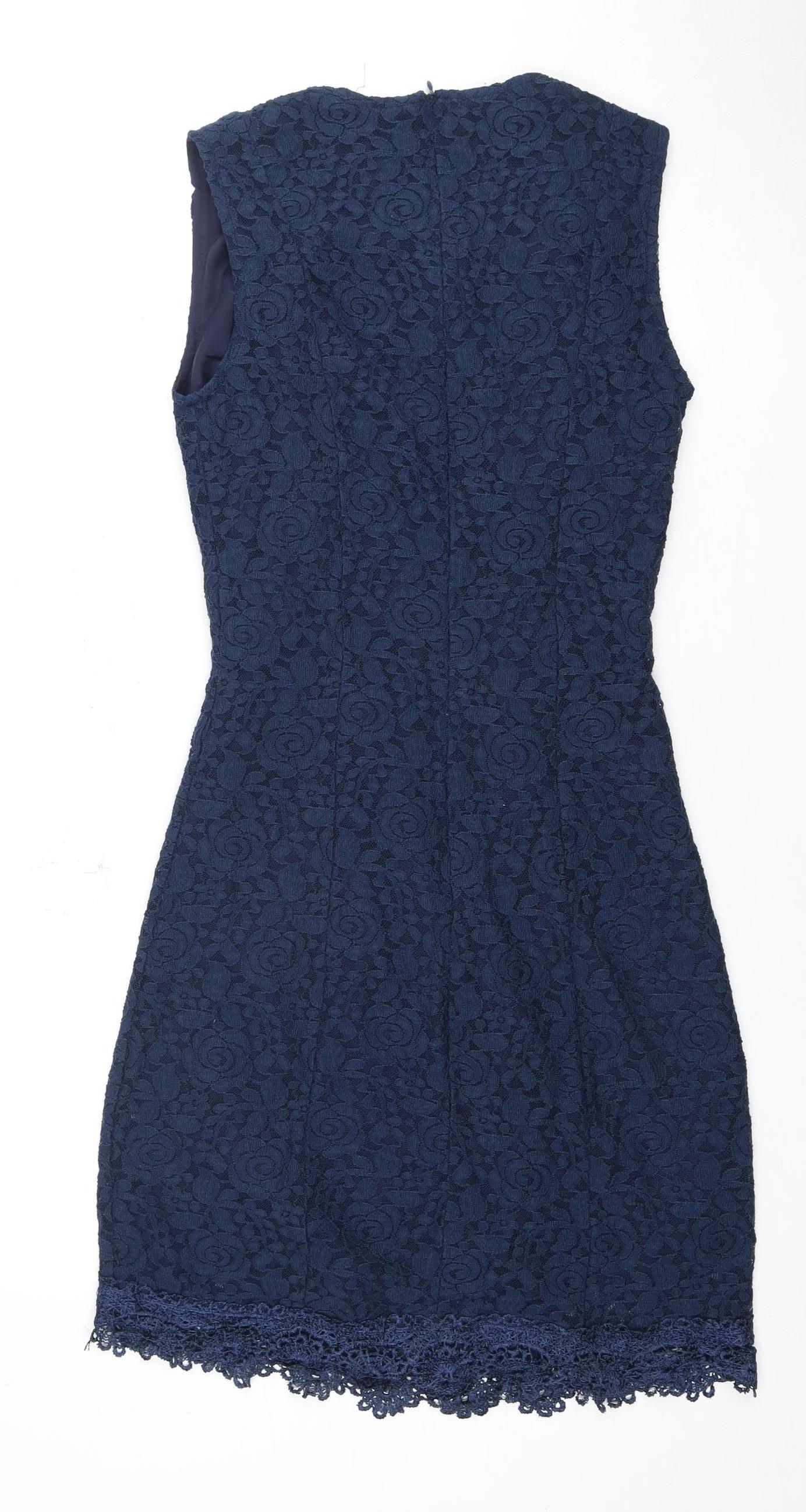 Apricot Women's Blue Floral Lace Dress Size 8