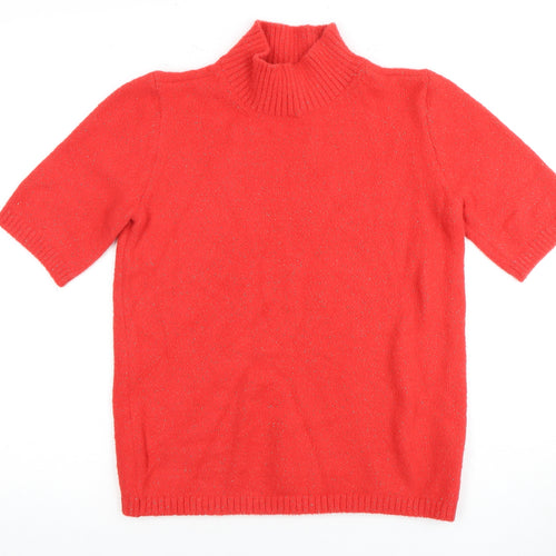 Marks and Spencer Women's Red Mock Neck Jumper XS