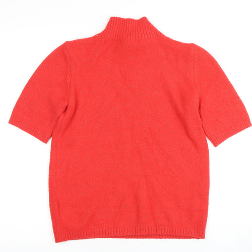 Marks and Spencer Women's Red Mock Neck Jumper XS