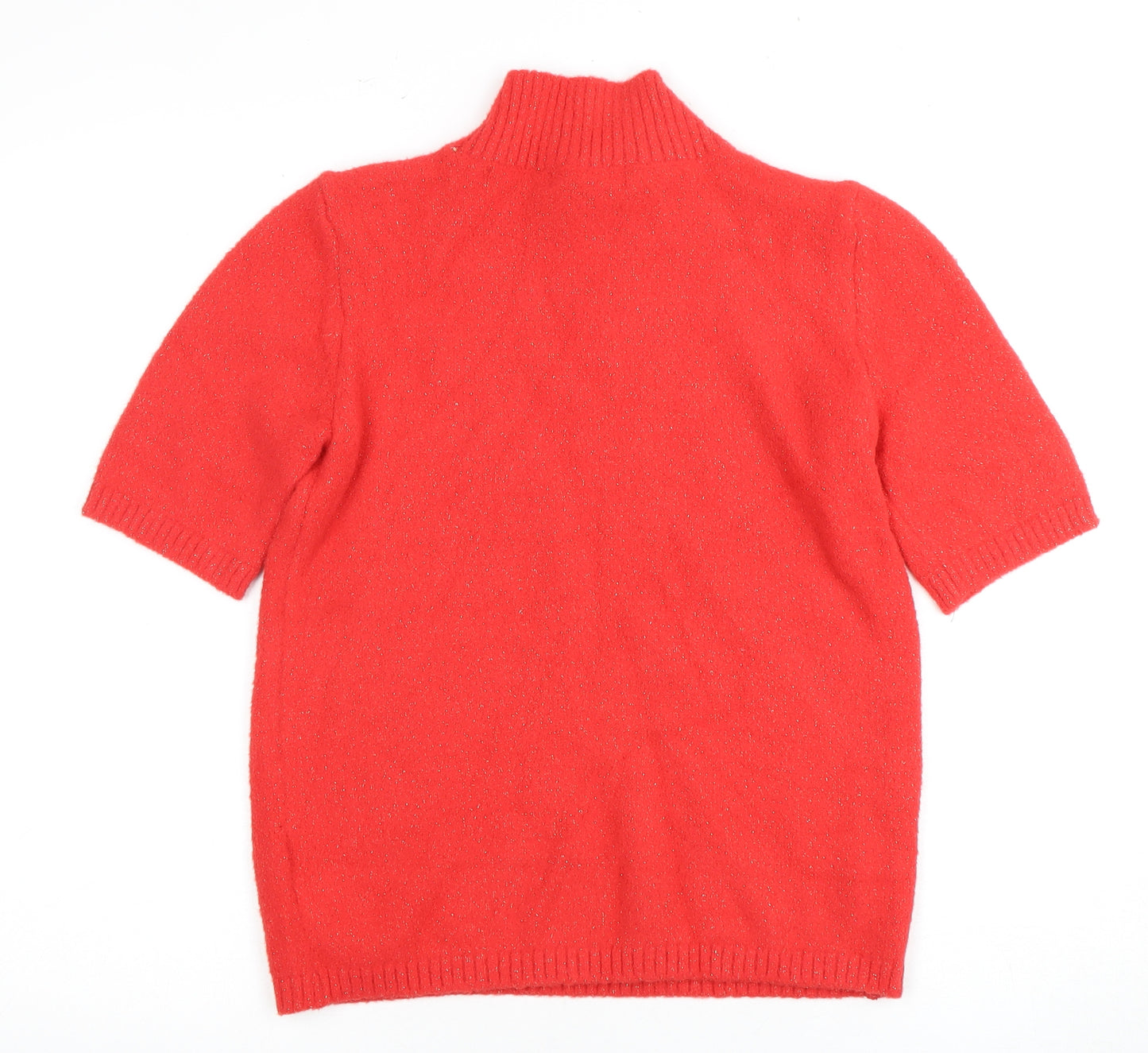 Marks and Spencer Women's Red Mock Neck Jumper XS