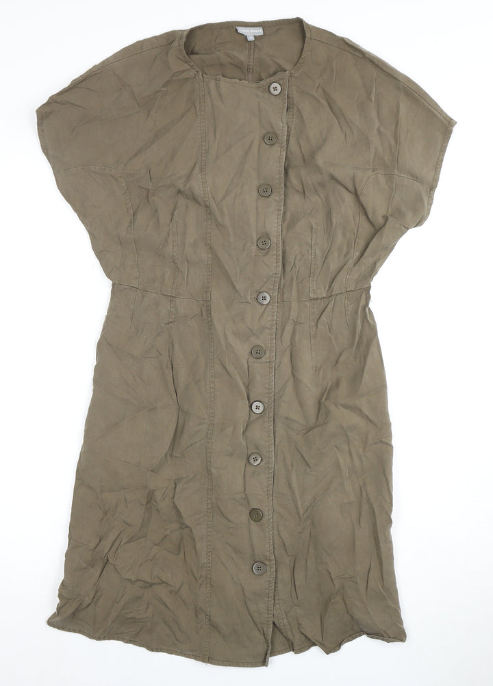 Oliver Bonas Women's Brown Button Dress Size 10