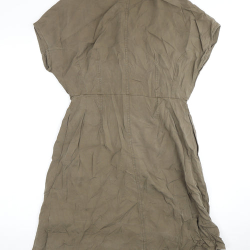 Oliver Bonas Women's Brown Button Dress Size 10