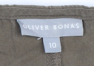 Oliver Bonas Women's Brown Button Dress Size 10