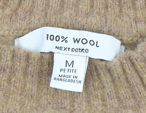 Next Women Beige Striped Wool Pullover Jumper M