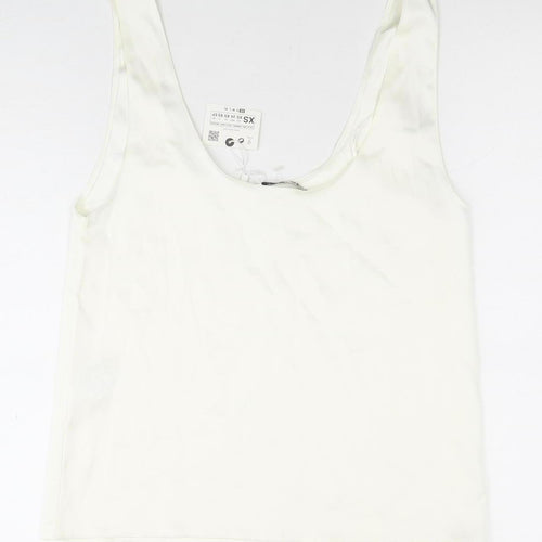 Zara Women's XS White Scoop Neck Tank Top