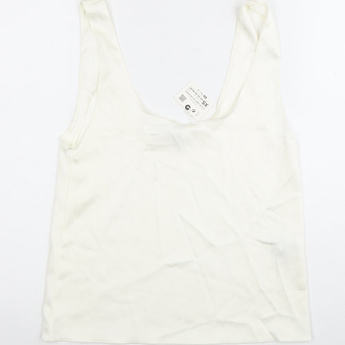 Zara Women's XS White Scoop Neck Tank Top