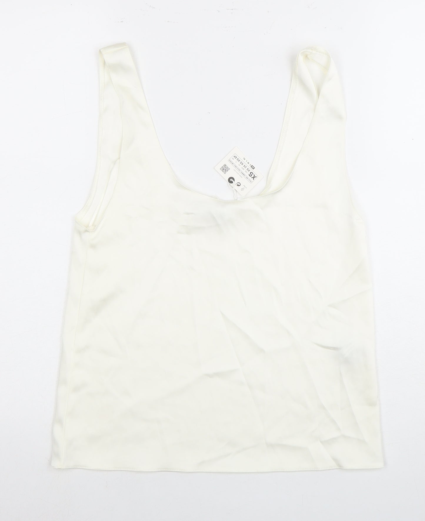 Zara Women's XS White Scoop Neck Tank Top