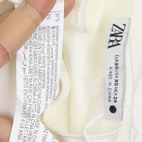 Zara Women's XS White Scoop Neck Tank Top