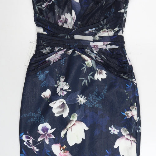 Lipsy Women's Floral Strapless Bodycon Dress, Size 8