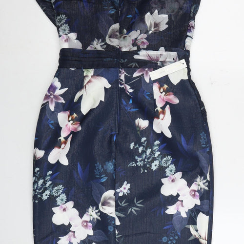 Lipsy Women's Floral Strapless Bodycon Dress, Size 8