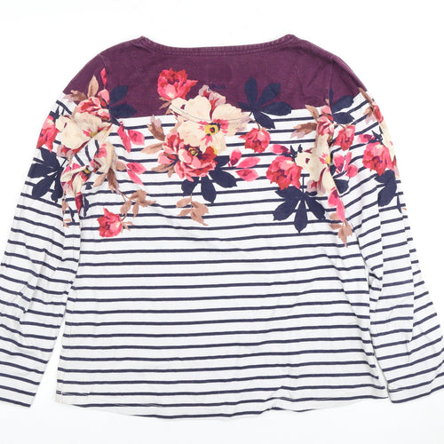 Joules Women's Multicoloured Floral Stripe T-Shirt Size 12