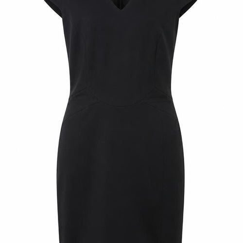 Reiss Women’s Black Sheath Dress 8 V-Neck Knee Length