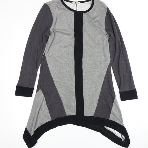 Orientique Women's Asymmetric Grey Long Sleeve Dress XS