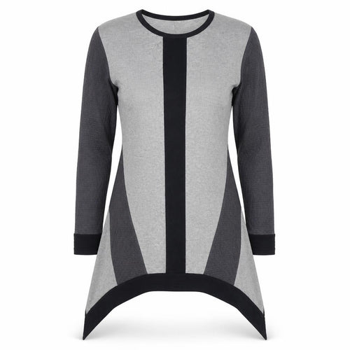Orientique Women's Asymmetric Grey Long Sleeve Dress XS