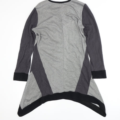 Orientique Women's Asymmetric Grey Long Sleeve Dress XS