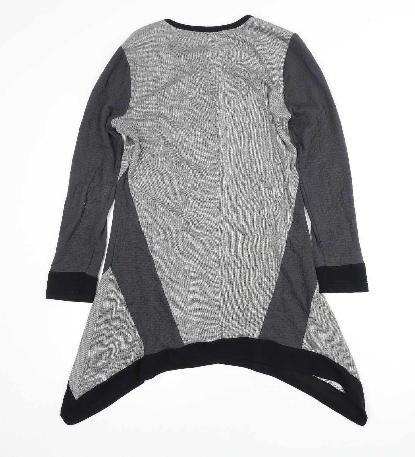Orientique Women's Asymmetric Grey Long Sleeve Dress XS