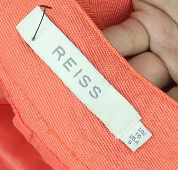 Reiss Women's Orange Knee Length Bodycon Dress Size 6