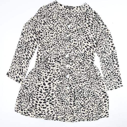 Girl In Mind Women's Black Animal Print A-Line Dress Size 10
