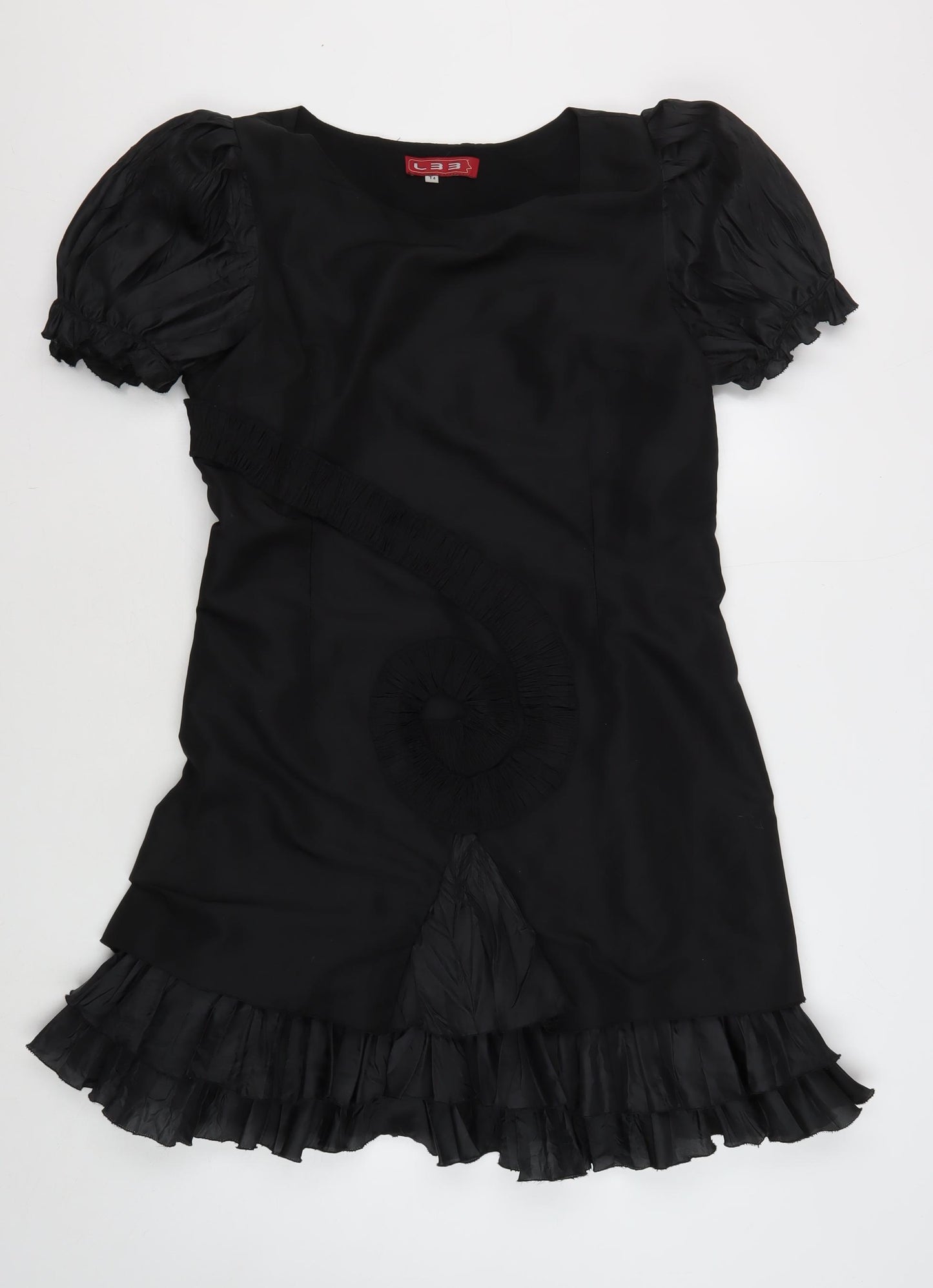 L33 Women's Size 14 Black Dress with Ruffle