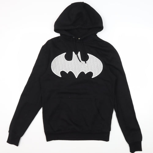 Batman Logo Black Hoodie, XS Unisex Pullover, Comic Style