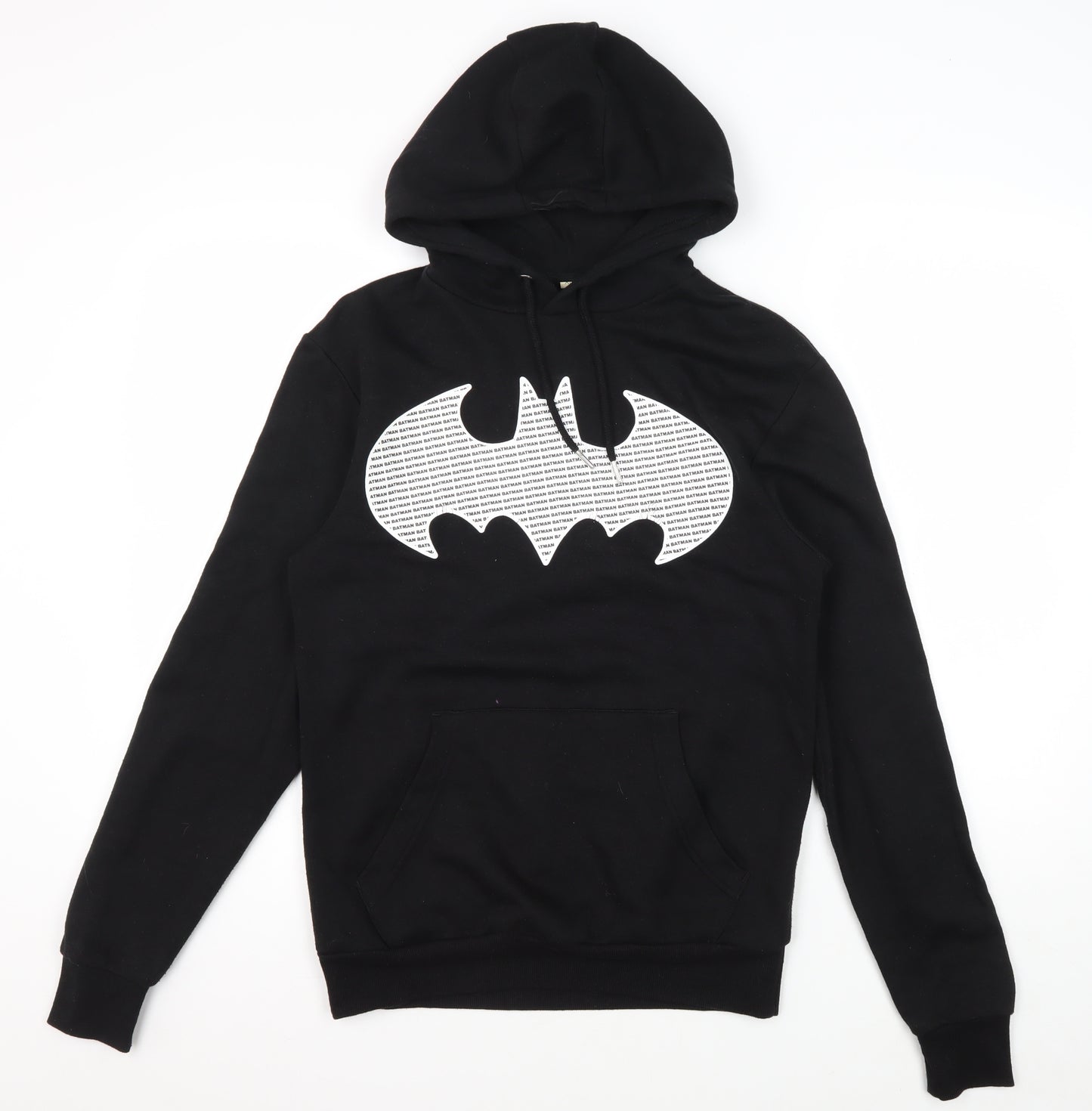 Batman Logo Black Hoodie, XS Unisex Pullover, Comic Style