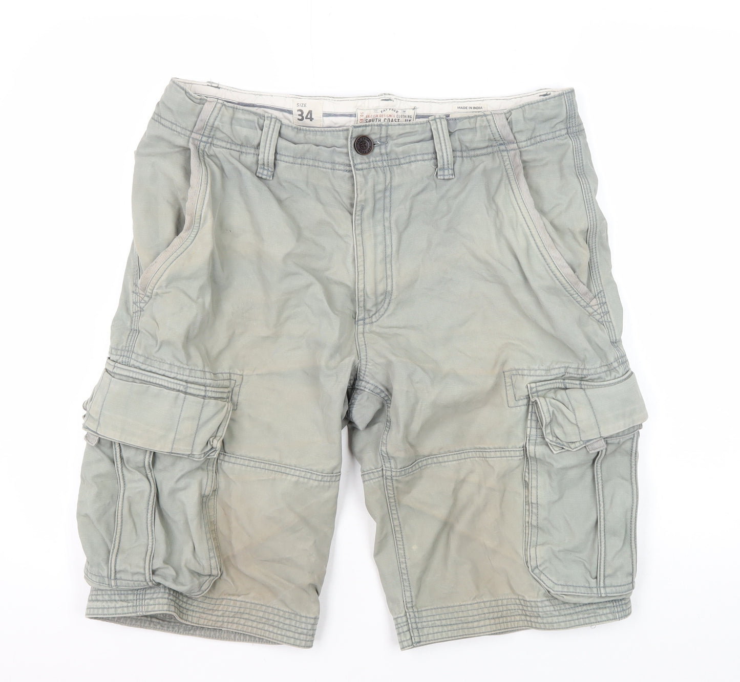 Fat Face Men's Grey Cargo Shorts, Size 34, Cotton, Casual