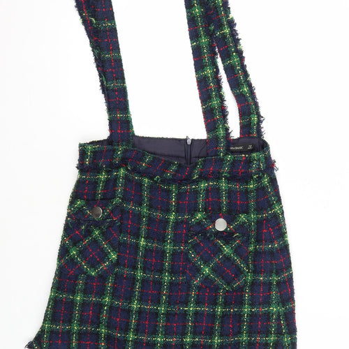 Zara Women's Multicoloured Plaid Pinafore Skirt M